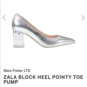 NWT Marc Fisher Zala Silver Pump Sz 6.5